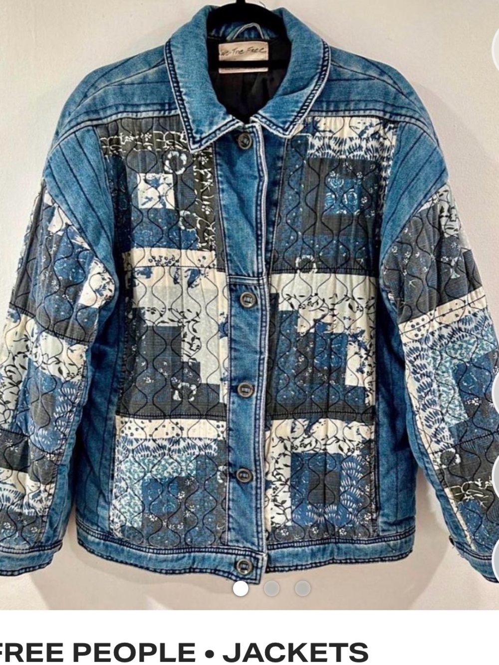 We The Free Blue Patchwork Quilted Denim Jacket for Kids